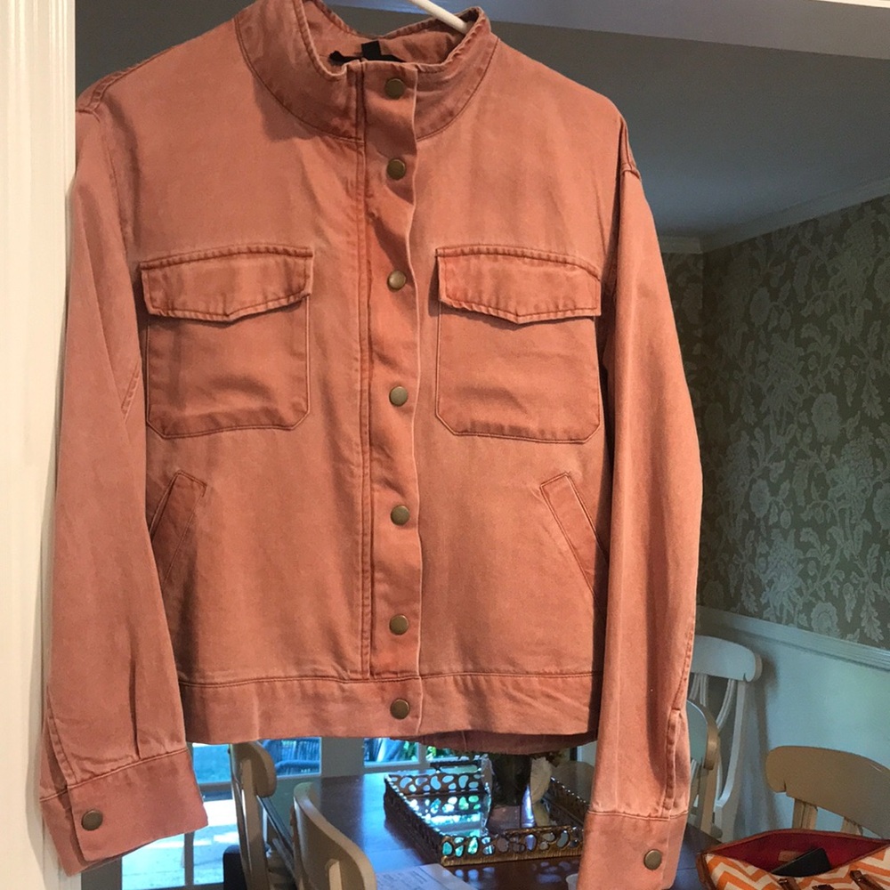 Large denim dark pink jacket.
